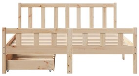 Letto senza materasso 160x200 cm in legno massello di pino