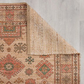 Tappeto rosa e color terracotta in misto iuta tessuto a mano 160x230 cm Lana Jute – Flair Rugs