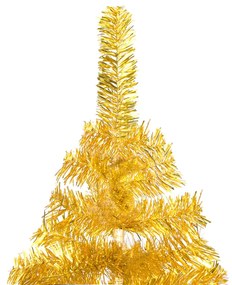 Albero di Natale Preilluminato con Palline Oro 210 cm PET