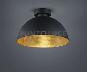 Jimmy plafoniera metallo nero + oro d.31cm 1 luce attacco e27