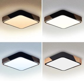 Brilagi - Lampada LED dimmerabile PILANA LED/48W/230V rovere/nero 42x42 cm + telecomando