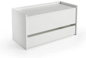 Scarpiera L 90 x H 46 x P 40 cm 3 paia, bianco