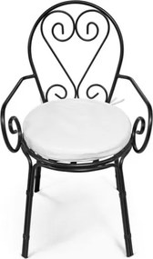 Tavolo Mosaico Tondo 60 Cm Con 2 Sedie E Cuscini Set Bistrot In Acciaio Liberty