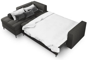Divano letto angolare grigio scuro, angolo sinistro Santo - Milo Casa