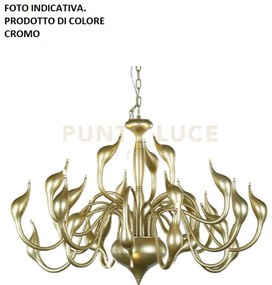 Lampadario metaswan cromato, 24 luci attacco g4. diametro 110 cm, ...