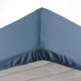 Lenzuolo blu in microfibra elasticizzata 140x190 cm Oscar - douceur d'intérieur