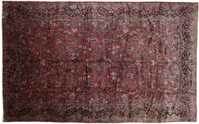 Sarouk Tappeto 600x370 Blu (Iran) Annodato A Mano