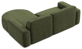 Divano angolare verde (con penisola a destra/con chaise lounge) con rivestimento in ciniglia Omao – Makamii
