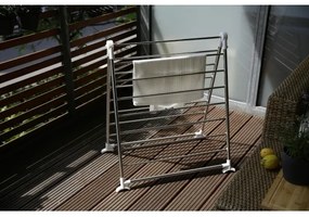 WENKO 3772020100 - Stendibiancheria PROFI 65x150 cm acciaio inox/argento/bianco