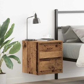 Comodini A Muro 2 Pz Legno Antico 38x34x40 Cm /