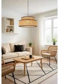 Lampadario a sospensione con filo BOHO 1xE27/60W/230V diametro 40 cm beige