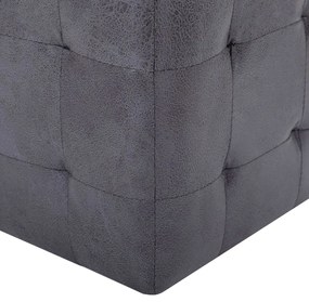 Pouf 2 pz Grigio 30x30x30 cm in Similpelle Scamosciata