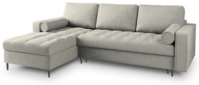 Divano letto angolare grigio chiaro, angolo sinistro Santo - Milo Casa