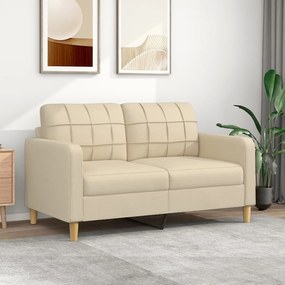 Divano A 2 Posti Crema 140 Cm İn Tessuto /