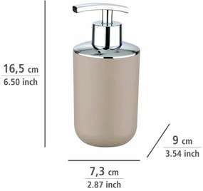 WENKO 21219100 - Dispenser di sapone BRASIL 7,3x16,5 cm beige/cromo lucido