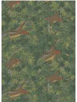 Mulberry Home Carta da parati Forest Ducks - Emerald