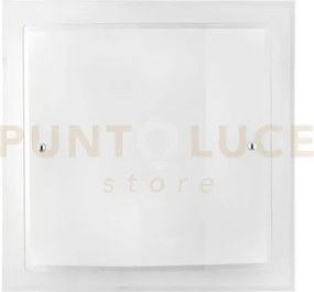 Plafoniera dritta e curva bianca 2 luci attacco e27 40x11,3x40cm