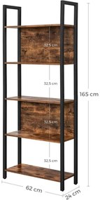 Libreria NAVARO marrone/nero