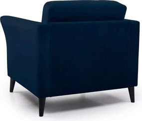 Poltrona blu scuro con rivestimento in velluto Eden – Scandic