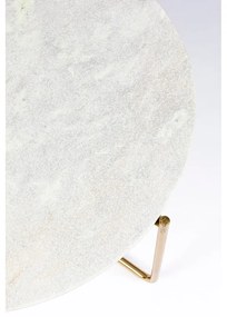 Tavolino da salotto rotondo bianco/dorato con piano in marmo ø 70 cm Timpa – White Label