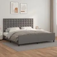 Giroletto con Testiera Grigio 200x200 cm in Similpelle 3125595