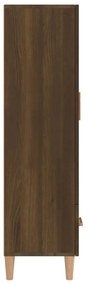 Credenza rovere marrone 70x31x115 cm in legno multistrato