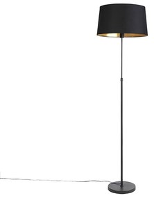 Lampada da terra nera con paralume nero 45 cm regolabile - Parte