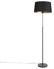 Lampada da terra nera con paralume nero 45 cm regolabile - Parte