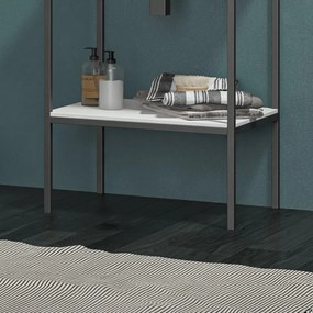 Mobile bagno metallico 60 cm con due ripiani NET-60 - KAMALU