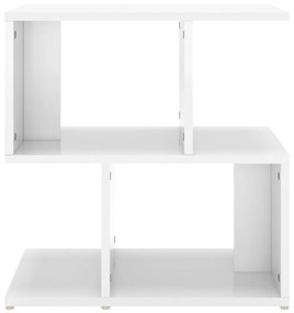 Comodini 2pz Bianco Lucido 50x30x51,5 cm in Legno Multistrato