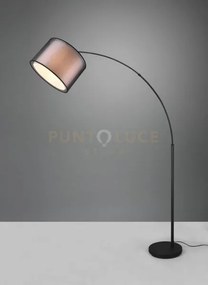 Burton piantana ad arco metallo nero paralume bianco e diffusore es...