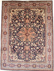 Tappeto 400x300 Blu (Iran) Annodato A Mano