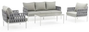 CASCADA - salotto outdoor con struttura in alluminio grigio chiaro, antracite o naturale