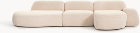 Divano angolare componibile 4 posti in bouclé con chaise longue Wolke