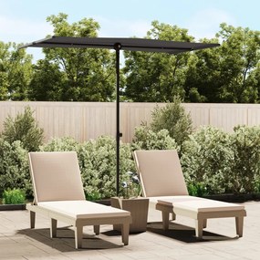 Ombrellone Da Giardino Palo İn Alluminio 180x110cm Antracite /