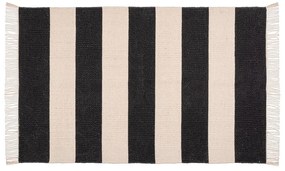 Tappeto da bagno in cotone riciclato nero e beige , 50 x 80 cm Kasi - Wenko