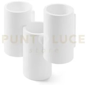 Arta applique da parete 3 luci up/down bianco in gesso l.260mm