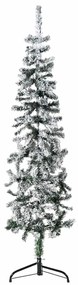 Albero Natale Artificiale Sottile A Metà Neve Fioccata 150 Cm /