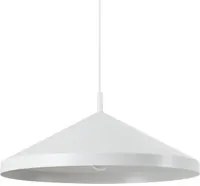 Sospensione Industrial-Minimal Yurta Metallo Bianco 1 Luce E27 D50