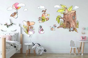 Adorabile adesivo da parete per bambini - famiglia di topi 60 x 120 cm 120 x 240 cm