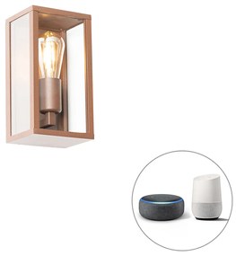 Lampada da parete intelligente marrone ruggine 26 cm IP44 incl. Wifi ST64 - Charlois