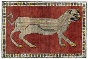Gabbeh Tappeto 110 x 160 Rosso (Iran) Annodato A Mano