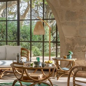 Atmosphera - Lampada con piedistallo PALM 1xE27/60W/230V bambù/canapa