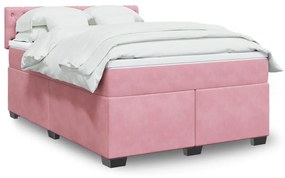 Giroletto A Molle Con Materasso Rosa 140x190 Cm İn Velluto /