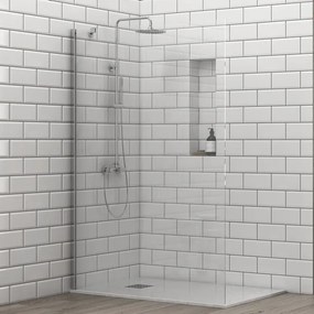 Doccia walk in 80 cm con staffa diagonale vetro trasparente |  KS2800C - KAMALU