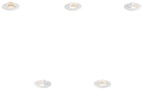 Set di 5 faretti da terra moderni bianchi con LED IP67 - Linsey