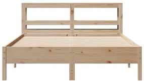 Letto senza materasso 140x200 cm in legno massello di pino