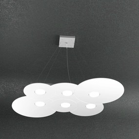 Sospensione Moderna Cloud Metallo Bianco 6 Luci Gx53