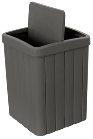 Pattumiera bagno antracite in plastica 10 lt con coperchio basculante Buzz