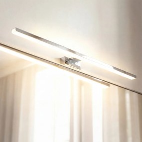 Lampada LED da Specchio 80cm Cromata 15W IP54 Tripla Installazione Colore Bianco Naturale 4.000K